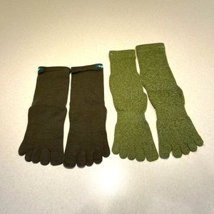 Toe Socks Green, two pairs